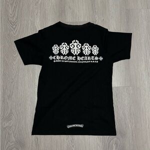 Chrome Hearts Black Tee with White Gothic Print